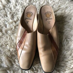 Women's Cream and Brown Leather Loafers